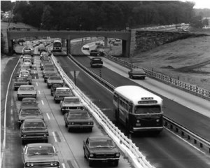 The original reversible bus lane.  Yeah, it's a lot bigger than that now.