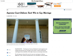 Fredericksburg's Big Day! A local wedding made the NY Times.